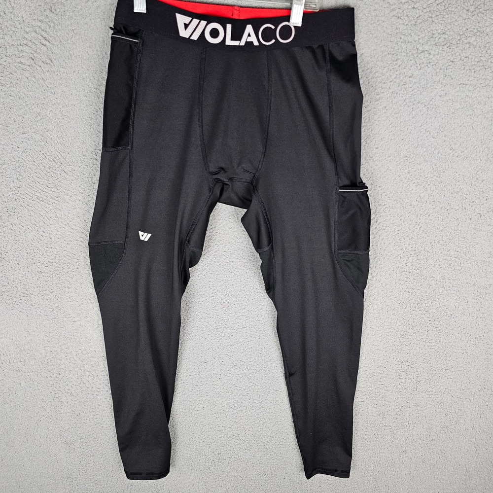WOLACO Compression Pants Men XL Black North Moore Leggings Athletic Pockets